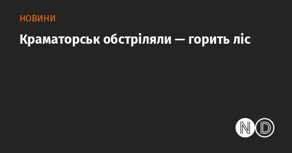 Краматорськ піддався атаці -- полум'я охопило ліс.